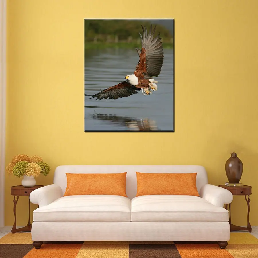 Custom Bald Eagle Expanded His Wings Wall Art for Room Decor High
