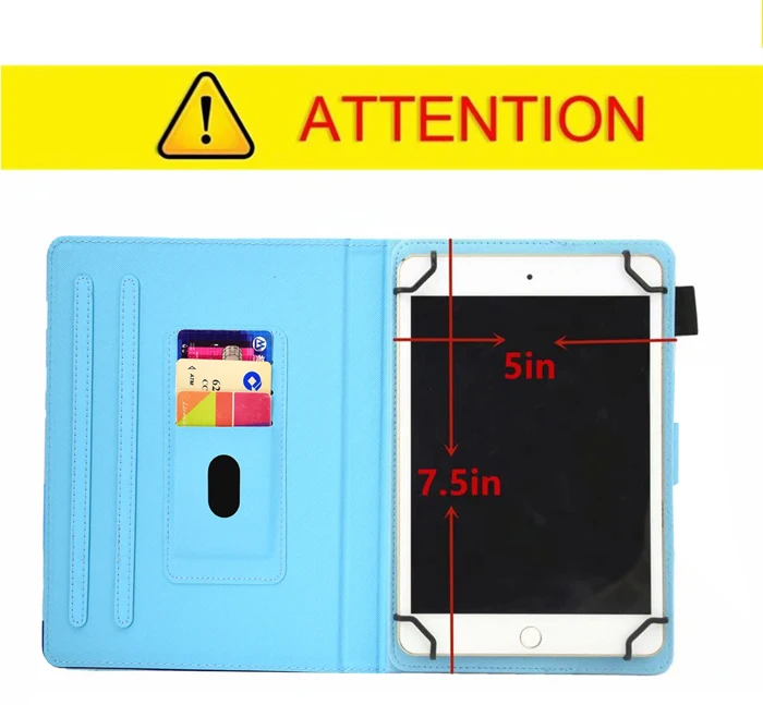 Universal Adjustable Size Standing Case for 7 7inch tablet Protector Cover With Card Slots 7.0 inch E Book Bag 7" EReader Capa huawei snorkeling case