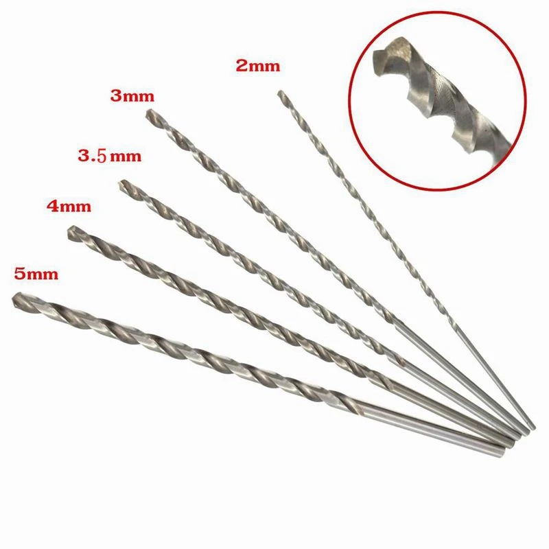 

5pcs Drill Bit Set 1/4" Hex Shank Wood HCS Drill Bit Set 2 3 3.5 4 5mm Quick Change Metalworking Tools Hex Cordless Screwdrivers