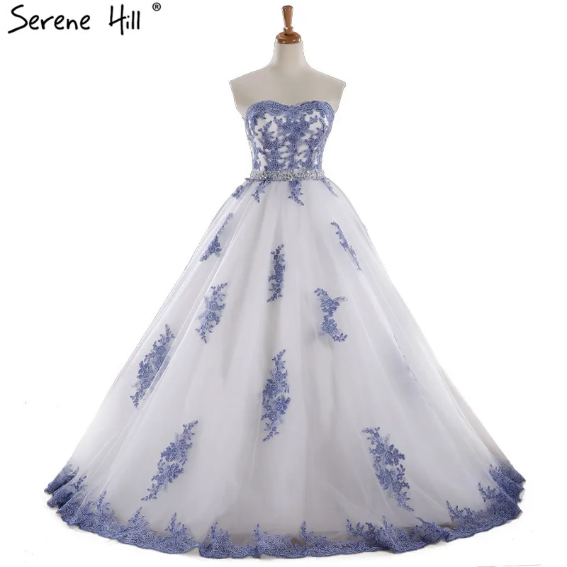 2017 Sleeveless Sexy Tulle font b Wedding b font Dresses Robe De Mariee Embroidery Crystal Fashion