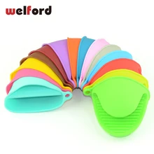 Новое поступление силиконовый гель Кухня палец перчатки теплоизоляцией Пособия по кулинарии микроволновая печь Нескользящие захват горшок держатель Мути Цвета перчатки