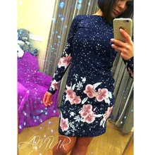 New Summer Style Sheath Dresses Casual Ladies dress Women clothing elegant sexy fashion o-neck printed dresses