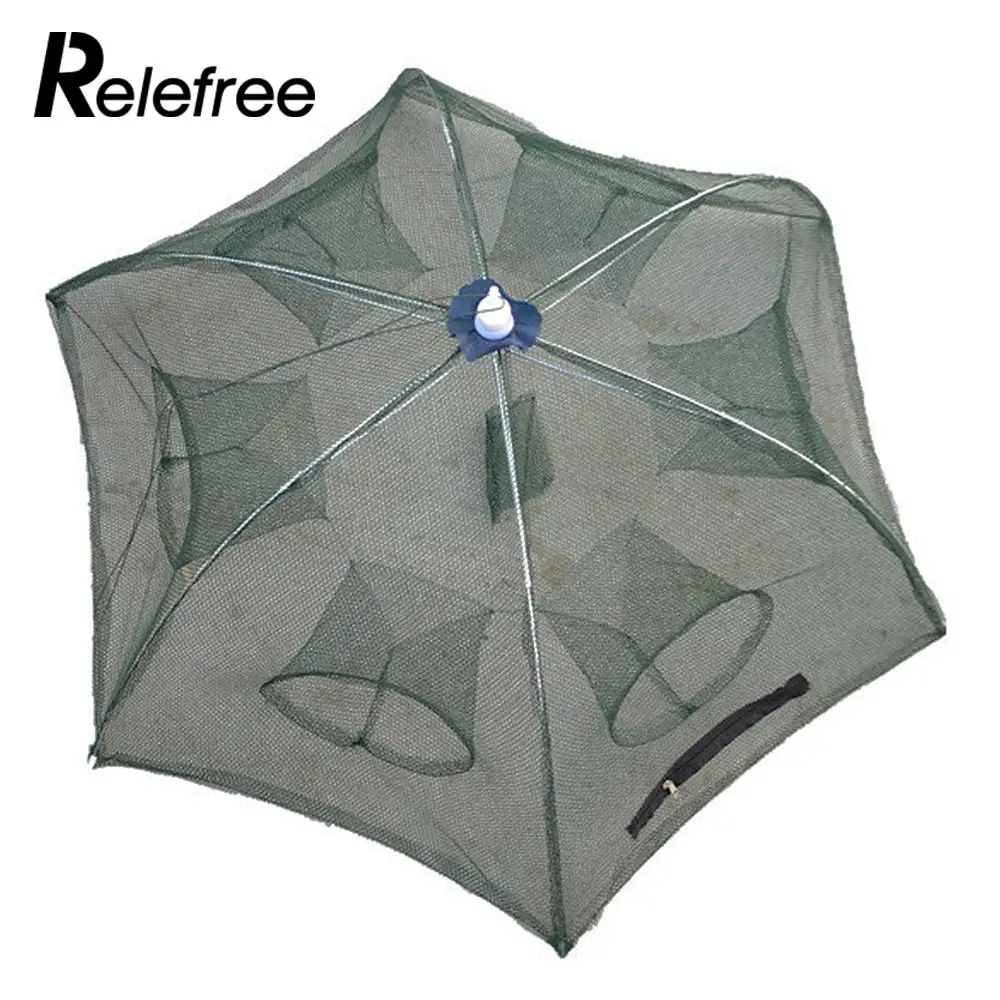 

Folded Portable Hexagon 6 Hole Automatic Fishing Shrimp Trap Fishing Net Fish Shrimp Minnow Crab Bait cast Mesh Trap