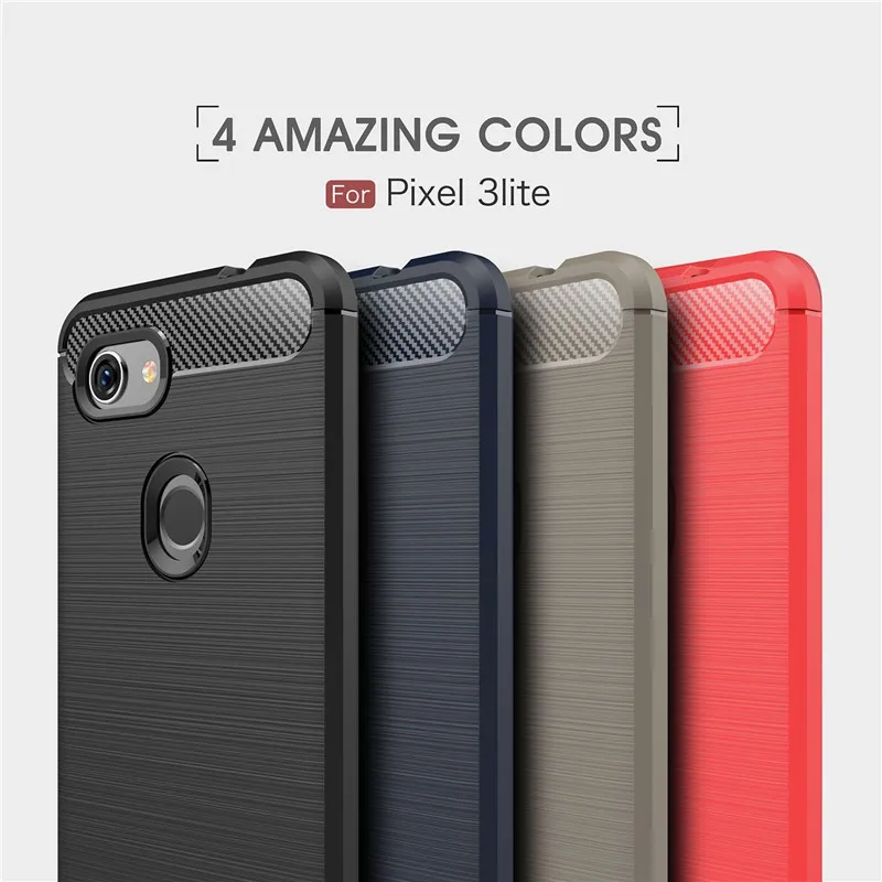 For Google Pixel 3a Protection Case Slim Armor Carbon Fiber Soft TPU