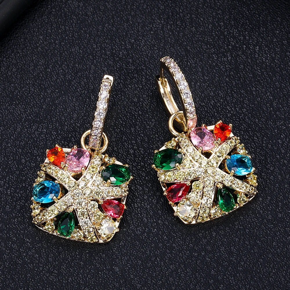 

janeklly trendy square drop dangle Earrings For Women Accessories Full Cubic Zirconia Earrings Jewelry pendientes mujer moda