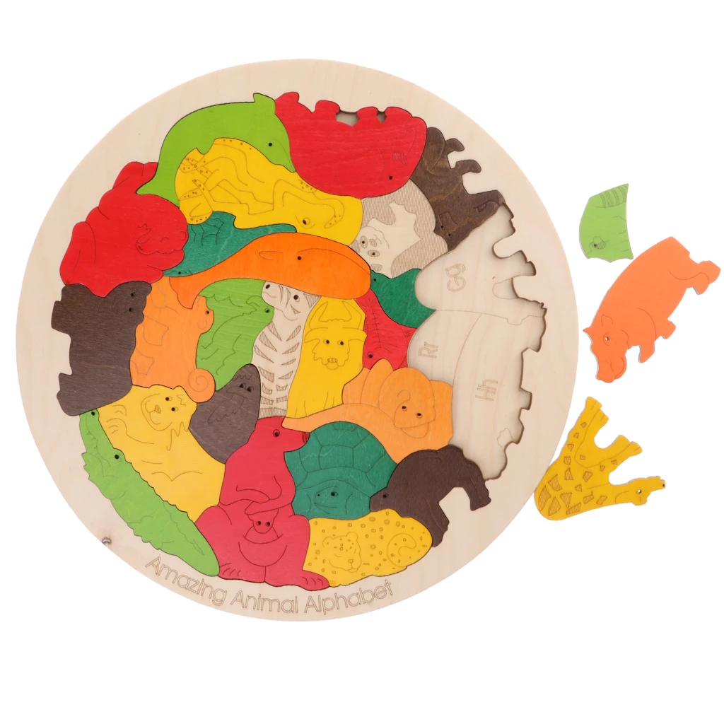 animal alphabet puzzle wood