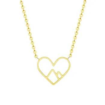 

10pcs/lot Rose Gold Love Heart Pendant Necklace Women Adventure Jewelry Stainless Steel Chain Collor Femme 2018 Bridesmaid Gift