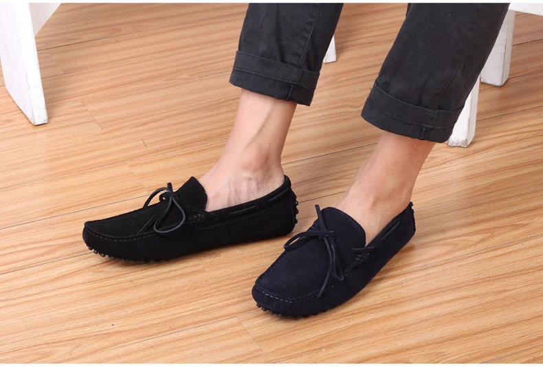 Mens Leather Casual Shoes Leather Shoes Men Loafers Suede Slip-On Boat Shoe Luxury Mens Loafers Leather Big Size 11 Driving Shoe (11)
