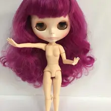 Стоимость Совместное тела куклы телесного цвета Блит куклы, фиолетовые волосы завод куклы, подходит для DIY Изменить BJD игрушка для Обувь для девочек