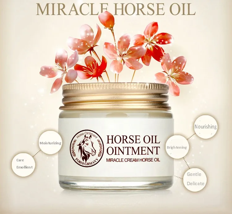 Miracle Female Anti-Aging Horse Oil Cream Pure Genman Horse Oil Exact Day Facial Moisturizer Oil Beauty Skin Treament Cream