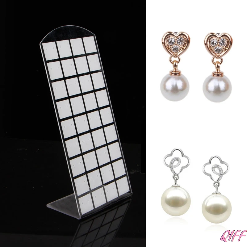 

72 Holes Jewelry Earring Show Case Plastic Display Rack Stand Organizer Holder