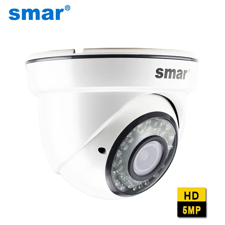 Smar H.265 супер 5MP 2592*1944 IP камера наблюдения видео купольная 2 8 12 мм ручной зум