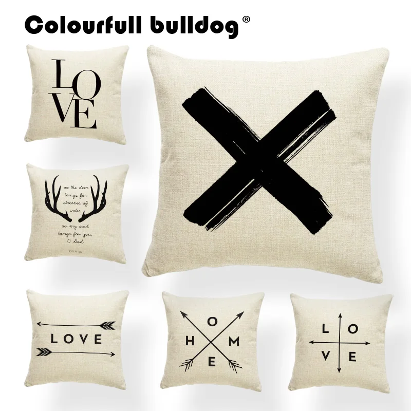 

Antlers Cushion Cross Cover Pillow Nordic Style Graffiti Party Holiday Gifts Pillow With Cover Letter Large Linen Custom Printed