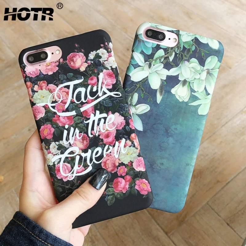 Magnolia Rose Flower Hard PC Case for iphone X XS 5.8inch 6 6s plus 7 8 Shockproof Back Protect Cover |