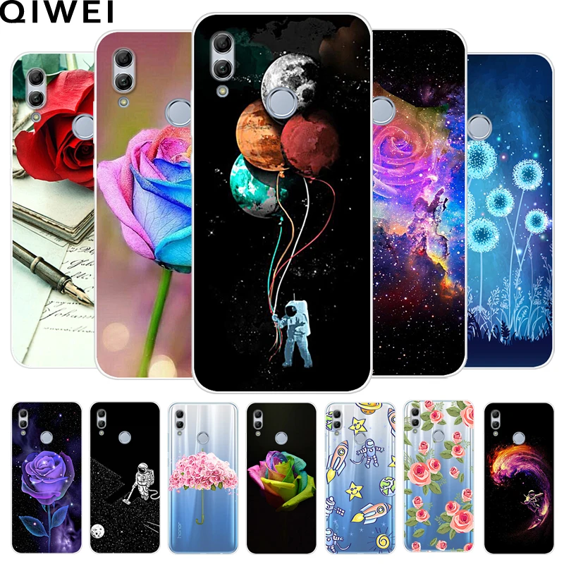 

For Huawei Honor 10 Lite Case 6.21'' Soft silicon cover TPU Flowers Painted Case coque on Honor10 Lite 10Lite phone bumper funda