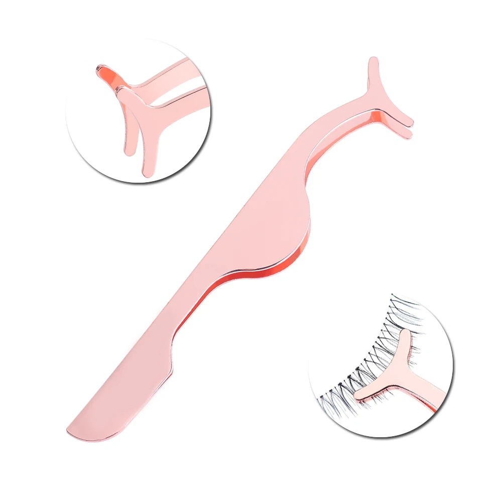 

1pcs False Eyelash Curler Stainless Steel Eyelash Tweezers Lash Curler Eyelash Clip Extension Rose Gold Makeup Tool Beauty JI737