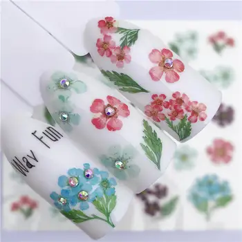 

YWK 1 Sheet Color Flower Nail Stickers Water Transfer Decals Decoration Dream Cather Slider For Nail DIY Tips