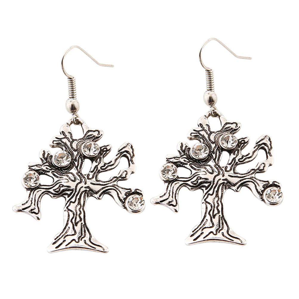 

Fashion Tree of Life Design Dangle Earrings Temperament Fishhook Drop Earrings for Women Friends Daily Use Decorating