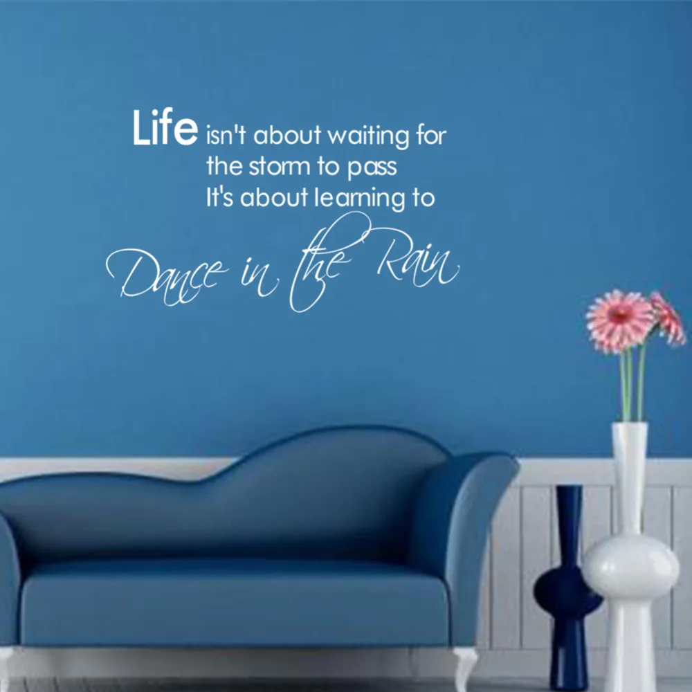 Dance In The Rain Family Wall Sticker Inspirational Quote Home Wall Art Decal