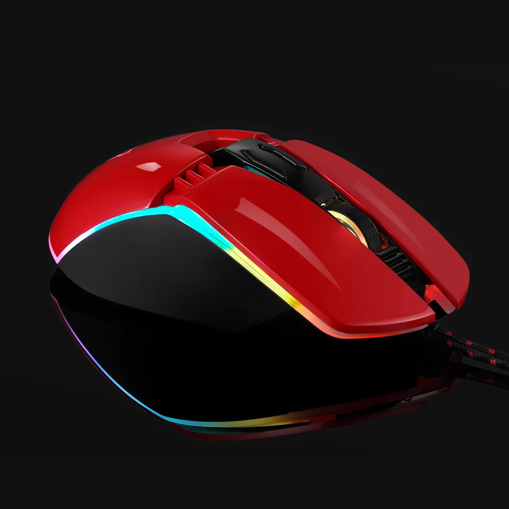 

Wired Gaming Mouse 4000 DPI 4-Speed DPI Adjustment RGB Backlight for Laptop PC JLRL88