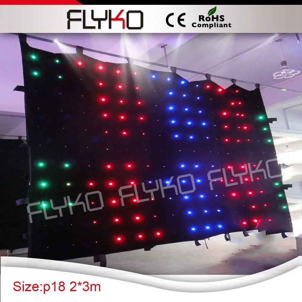 

led stage curtain screen P180mm 7ft*10ft nightclub fireproof soft dj party decoration video curtain backdrop