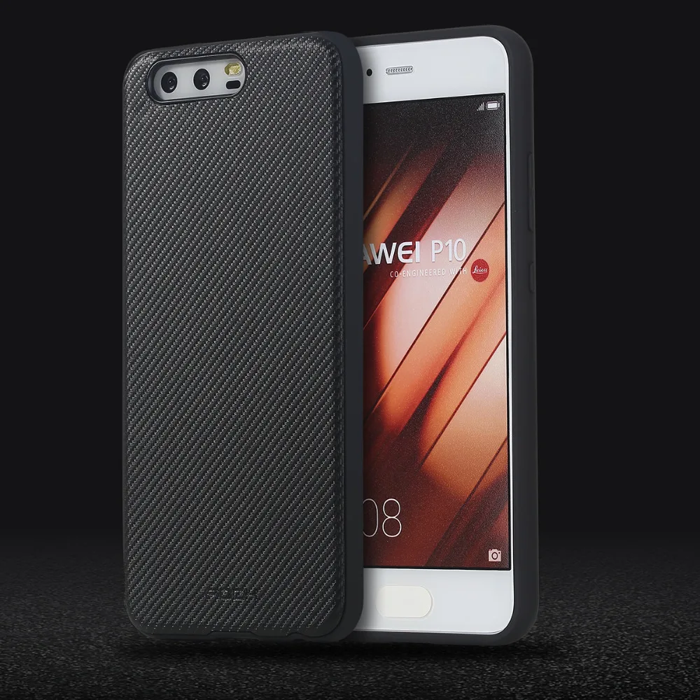 

For Huawei P10 Plus Case ROCK Carbon Fiber Texture Cover Case for huawei p10 plus Shockproof drop protection