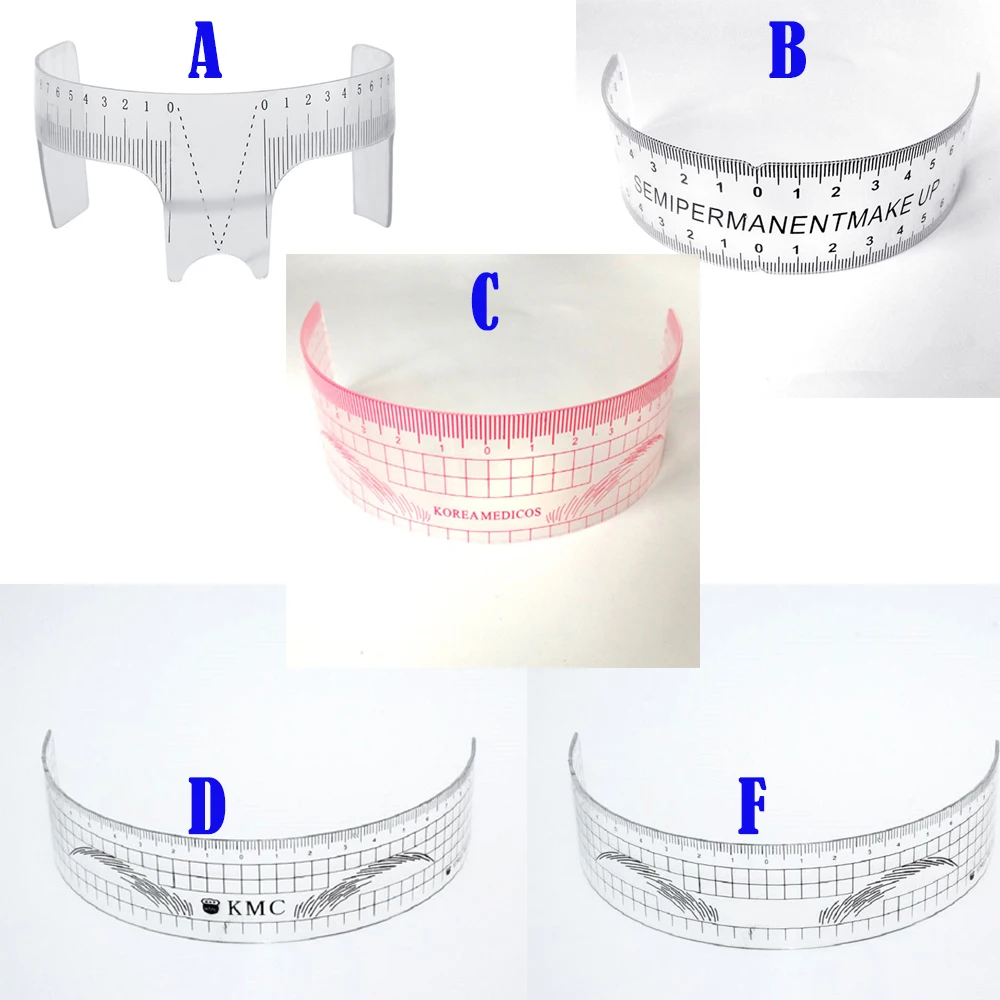 Новые пластиковые трафареты для татуажа бровей, многоразовые трафареты для макияжа бровей, линейка, перманентные инструменты