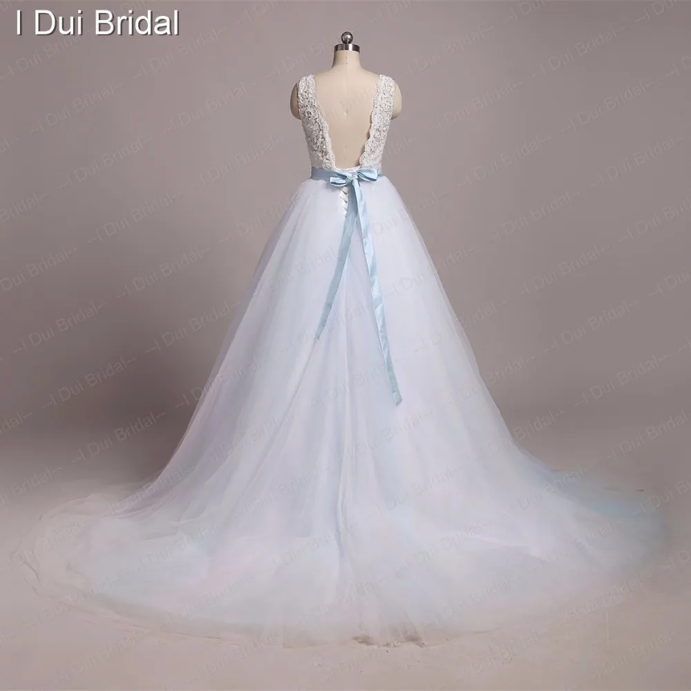 Цветные тюлевые Свадебные платья на заказ, высокое качество, v-образный вырез, мяч для гольфа, платье, реальное изображение