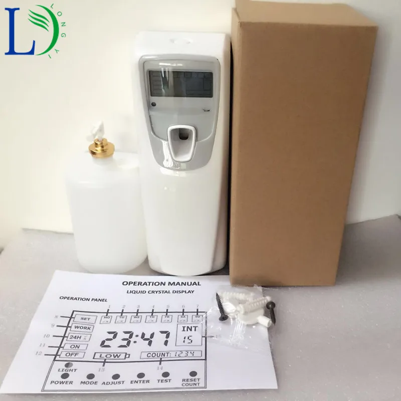 

Intelligent LCD Display Automatic Aerosol Dispenser Auto Toilet Air Freshener for Home With Empty Cans Perfume Dispenser 30pcs