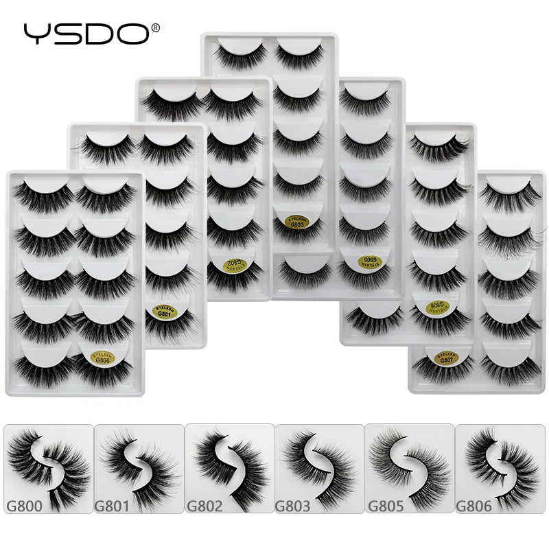 

YSDO 100 pairs eyelashes hand made makeup 3d mink lashes mix wholesale mink eyelashes 3d false lashes natural false eyelashes G8