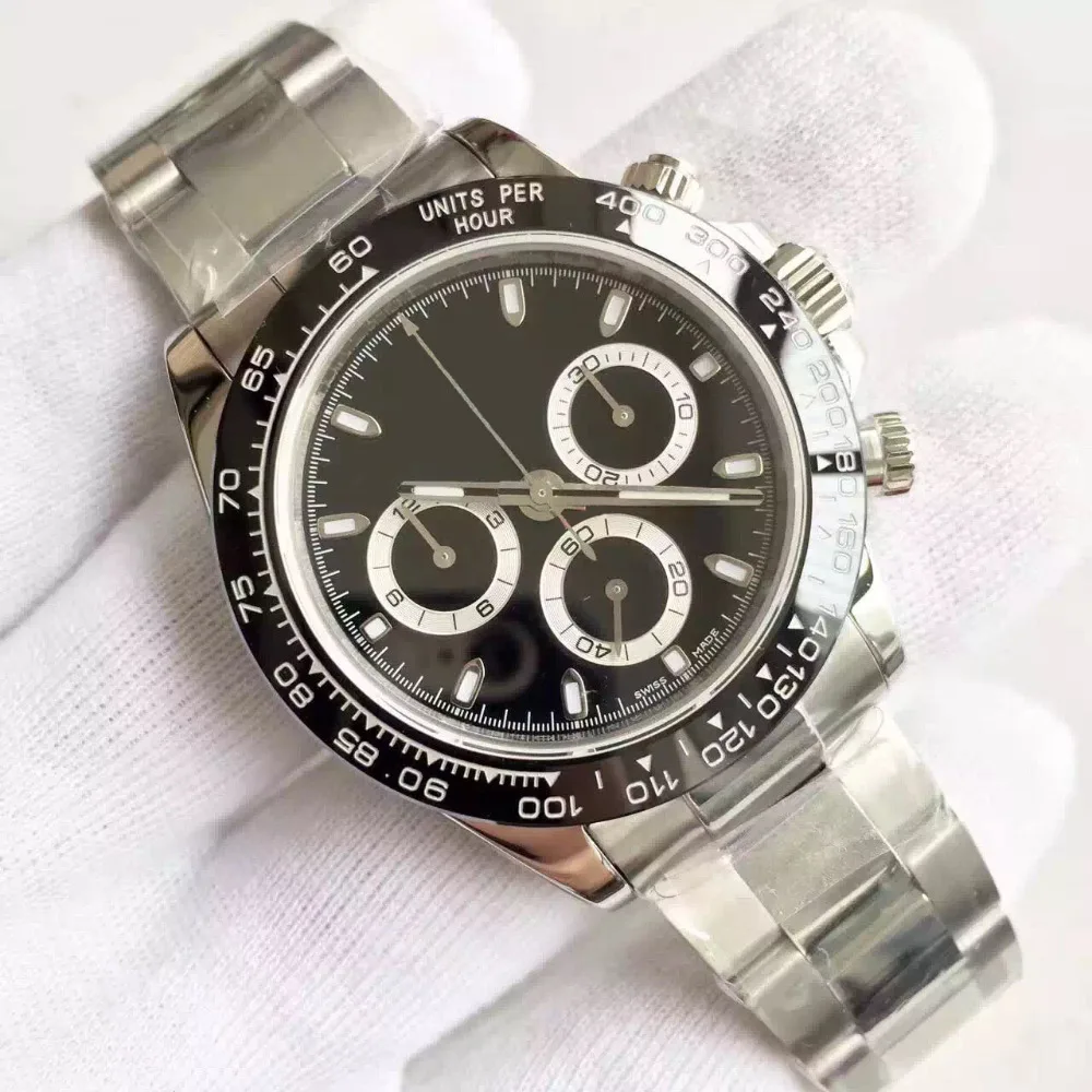 

Cosmological dayTona 116500LN-78590 Black Ceramic 6 Colck Crown Cal.2813 Automatic Mechanical Solid strap 904L Men's Wristwatch