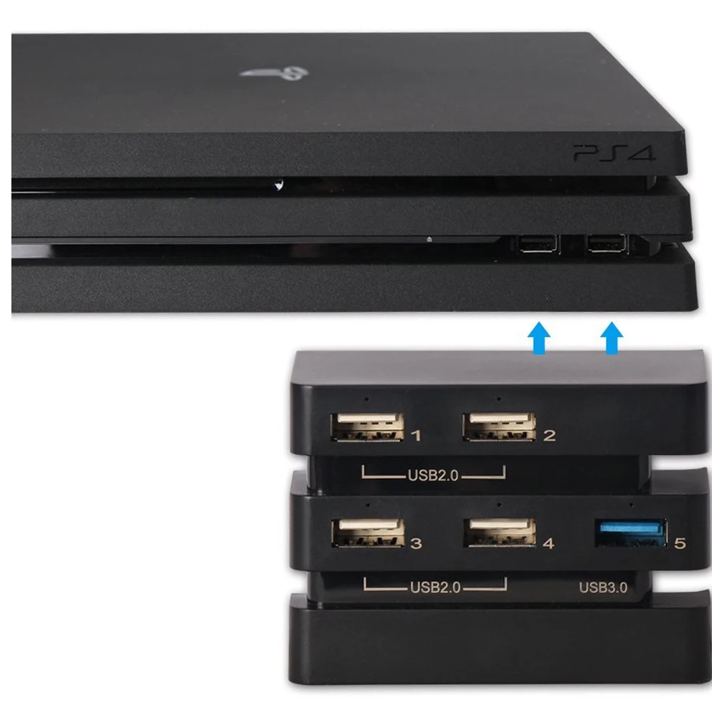 PS4 Pro 5 Порты usb концентратор, USB 3,0 2,0 высокого Скорость расширения концентратор Зарядное устройство контроллера адаптер Разъем для Сони Плейстейшен 4 PRO