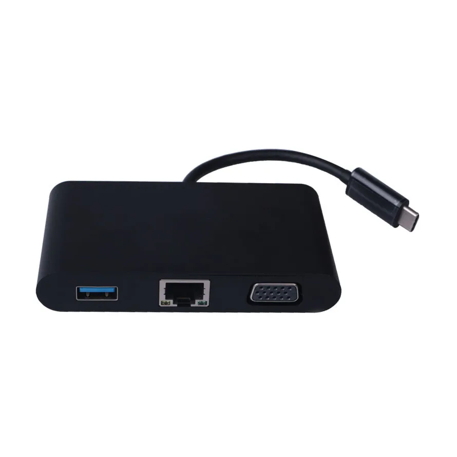 Thunderbolt usb type c концентратор VGA ethernet rj45 usb3.0 зарядка 5в1 адаптер кабель конвертер для