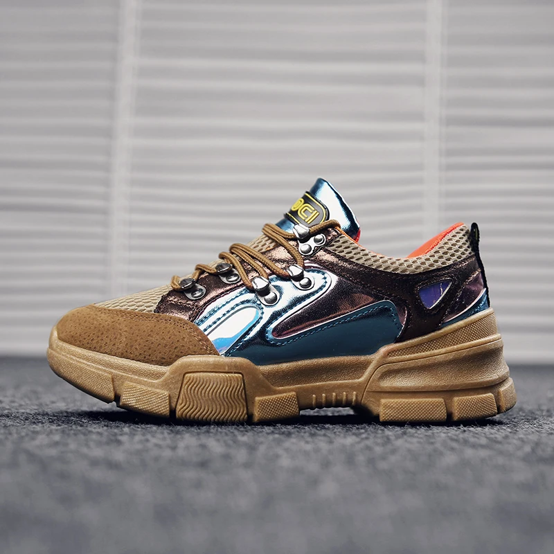 

Black Women Shoes Sneakers Flats Zapatillas Deportivas Woman Creepers Casual Shoes Increasing Heel Zapatos Mujer Flat Platform