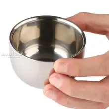 Новинка 7,3 см сверкающая двухслойная нержавеющая сталь бритвенная щетка для лица Кружка чаша чашка