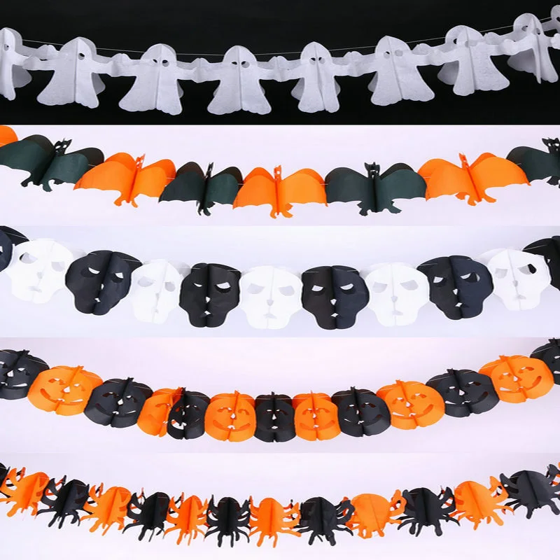 1pcs pumpkin bat ghost spider skull shape paper chain banner garland 3m halloween party decoration holloween supplies on aliexpresscom alibaba group - Halloween Paper Decorations 1pcs pumpkin bat ghost spider skull shape paper chain banner garland 3m halloween party decoration holloween supplies on aliexpresscom alibaba group - Halloween Paper Decorations