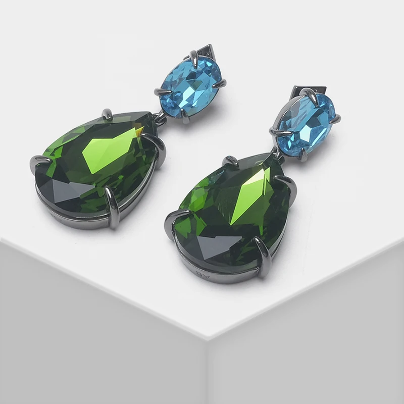 

Color matching design water drop shaped fashion glitter drop earrings