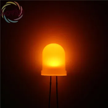 

20pcs 10mm Diffused Orange LEDs 10MM Round top Ultra Bright Emitting Diodes Lamp Electronic Components High Quality Hot SALE