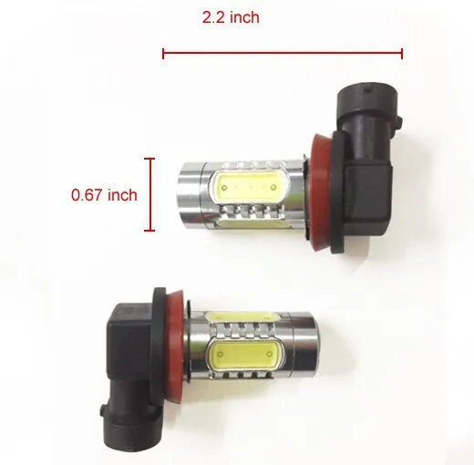 2 х Белый H11 7,5 Вт Объектив светодиодный высокое Мощность Автомобильные фары дальнего света тумана лампы 12 V