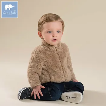 

DB4677 dave bella autumn infant baby unisex girls boys fashion coat toddler solid coats children high quality clothes
