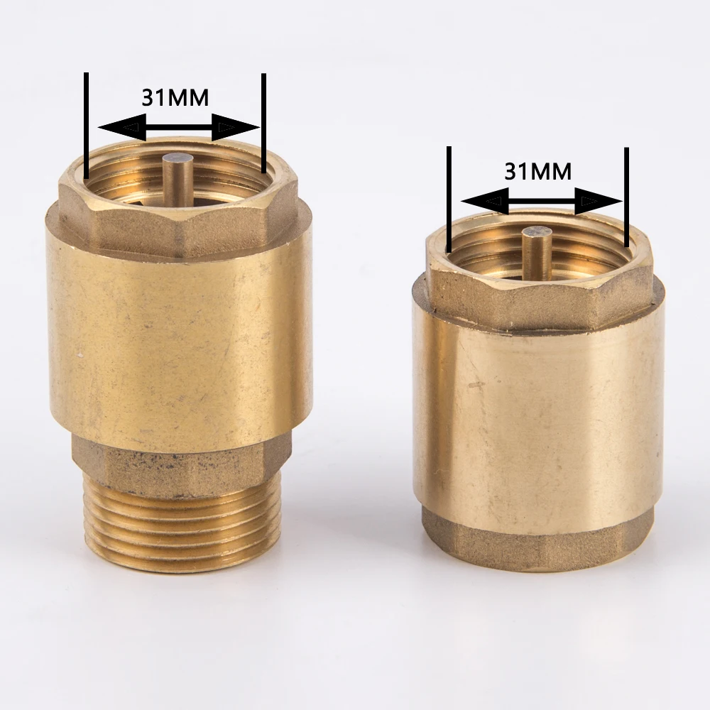 

1pc New 1 inch NPT Brass Thread In-Line Spring Check Valve for Water pump