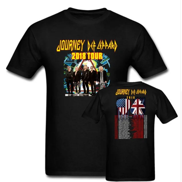 Сделать свой собственный Футболка короткий рукав печать путешествие Def Leppard Тур 2019 футболка Для мужчин США Размеры S-3XL шеи экипажа рубашка