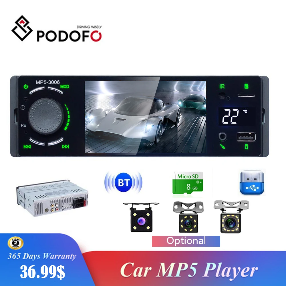 Online Podofo Autoradio 1Din Auto Radio 4,1 Zoll Touch Screen Spiegel Link Radio Auto USB Bluetooth Auto Stereo Multimedia MP5 player