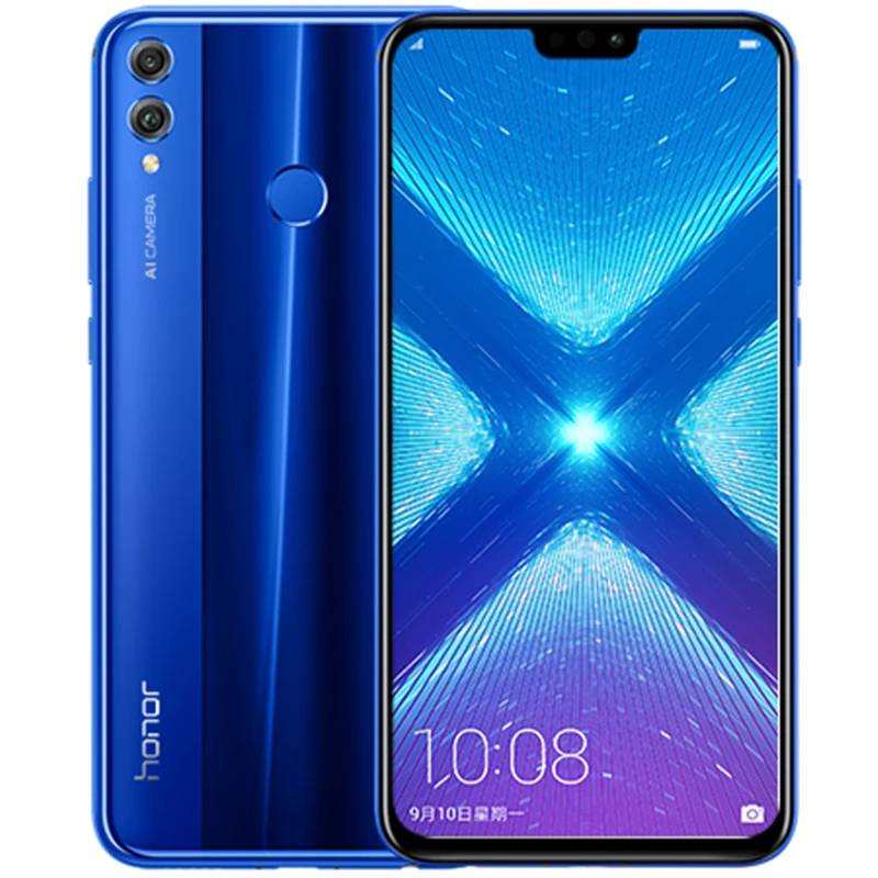 HONOR 8X смартфон 6,5 ''2,2 GHz Восьмиядерный Android 8,1 смартфон 4 ГБ ОЗУ 64 Гб ПЗУ 20MP+ 16MP 3750mAh мобильный телефон с функцией распознавания лица