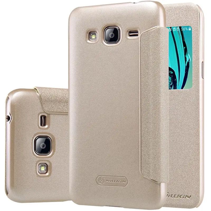 Nillkin Sparkle кожаный чехол для samsung Galaxy j3 2016 j320f j320h j3109 флип-чехол 6 с умным окном |
