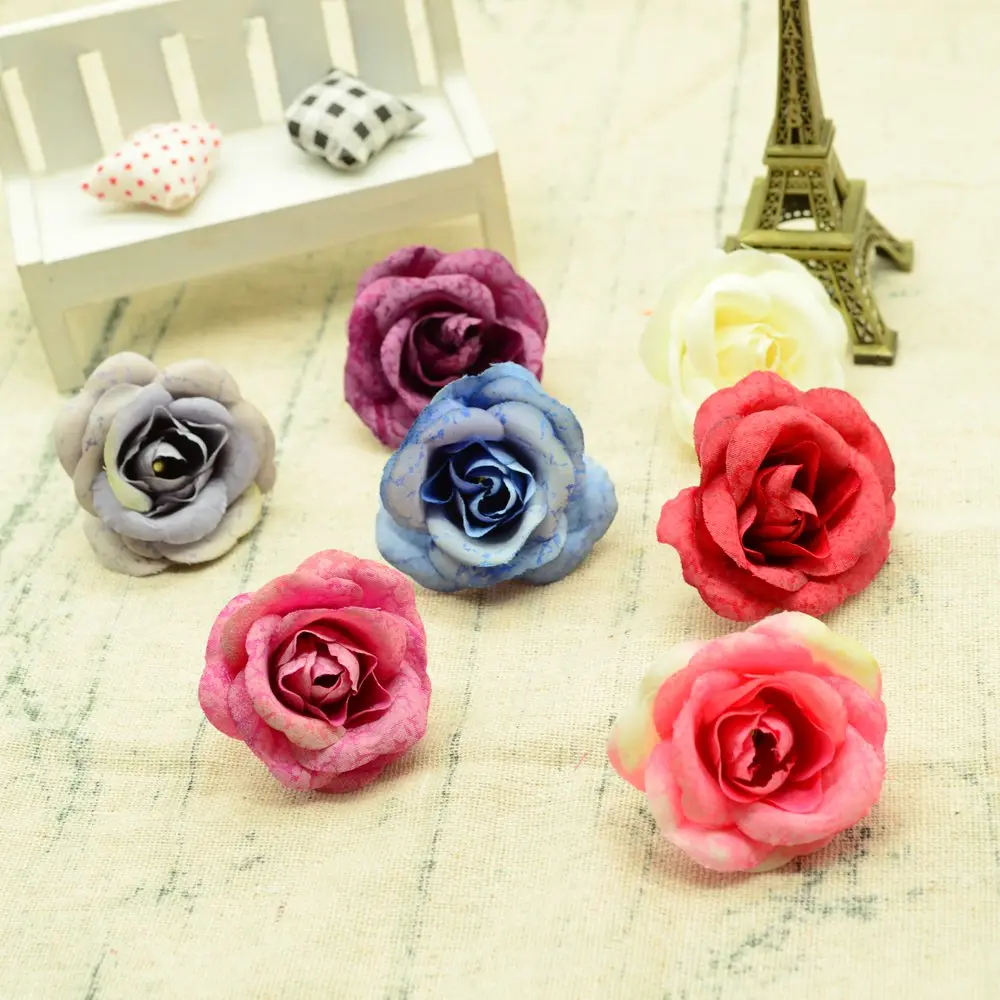 

10pcs new Silk roses flowers for christmas home decorations wedding accessories diy Garlands artificial flowers for scrapbooking