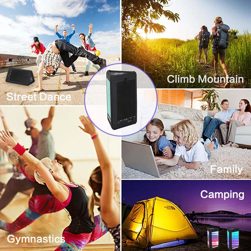 

Bluetooth 4.0 Speakers Portable Wireless LED Light Visual Display Mode Built-in Mic Hands-free DJA99