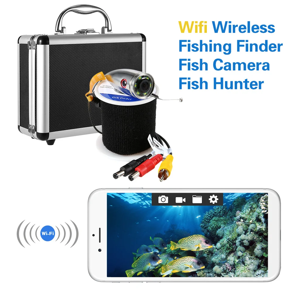 15M Cable Fishing Camera Wifi Fishing Finder Fish Hunter with 6 LED Infrared Lamp Lights EU/US