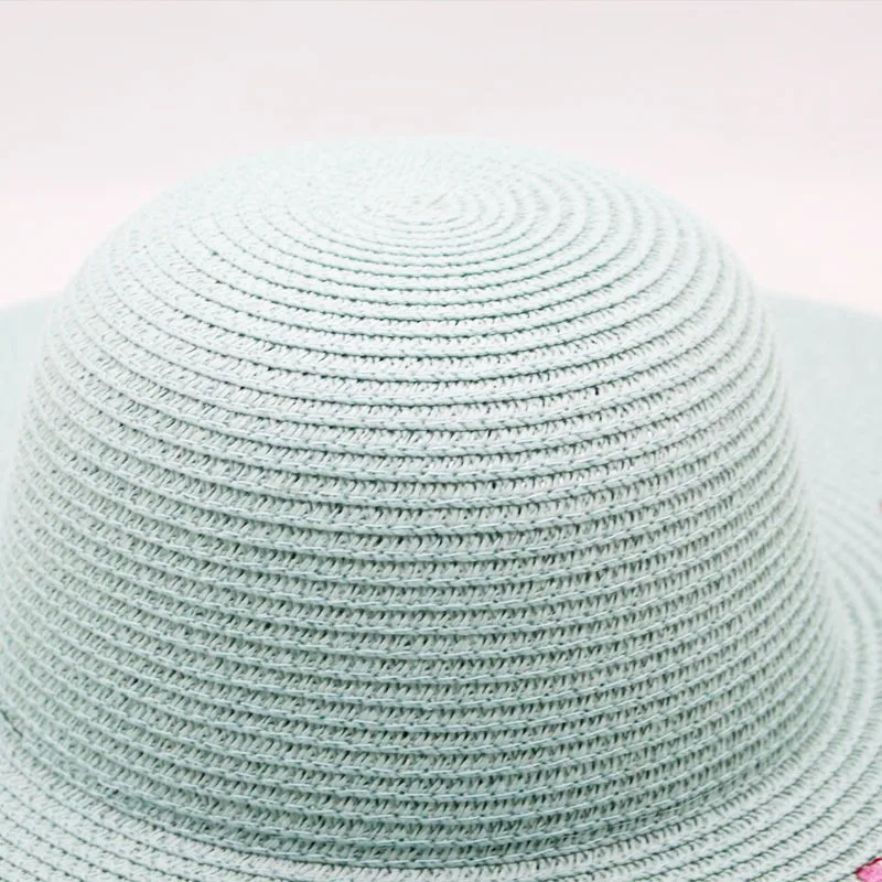 2019 فلامنغو قبعة مطرزة قبعات للحماية من الشمس للنساء مع كبير حافة جميل السيدات الصيف شاطئ كاب عارضة الفتيات واسعة بريم مرن قبعات