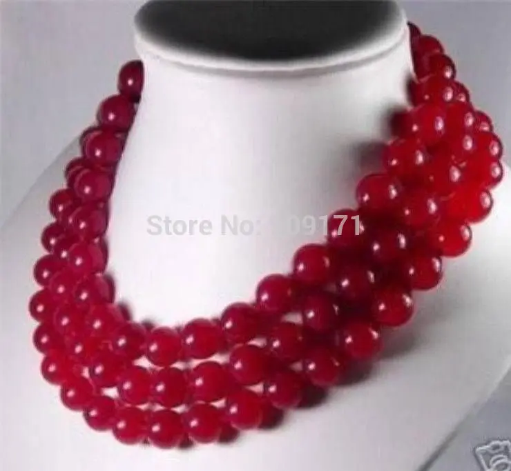 

Free Shipping>>Charming jewelry 8mm Red Ruby Necklace 50